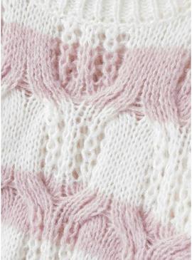 Jersey Name It Nibo listrado rosa para menina