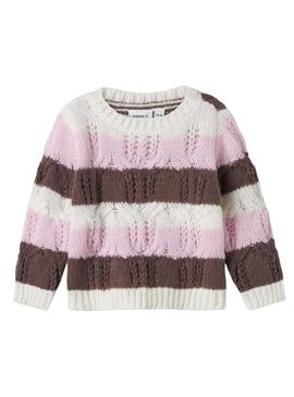 Camisola Name It Nibo às riscas multicoloridas para menina