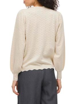 Camisola Vila Viemi bege para mulher.