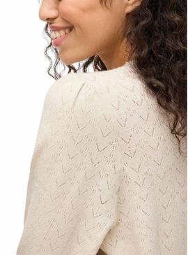Camisola Vila Viemi bege para mulher.