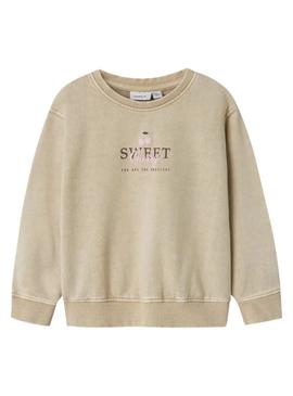 Moletom Name It Nadena bege para menina