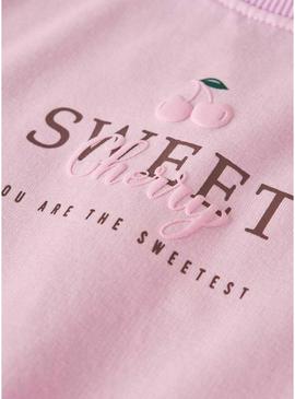 Moletom Name It Nadena rosa para menina.