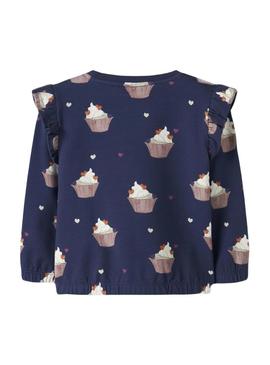 Moletom Name It Naya azul marinho para menina