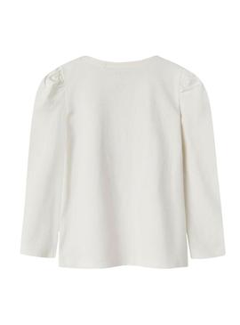Camiseta Name It Ninea branca para menina.