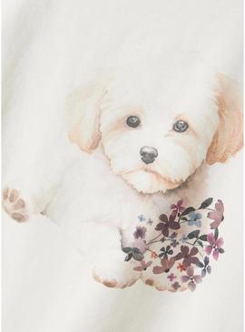 Camiseta Name It Ninea branca para menina.