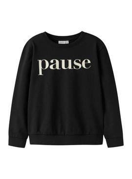 Moletom Name It Noriana preto para menina