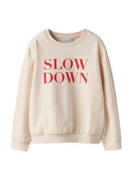 Moletom Name It Noriana bege para menina