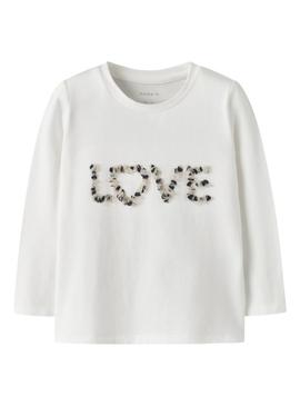 Camiseta Name It Nona branca para menina.