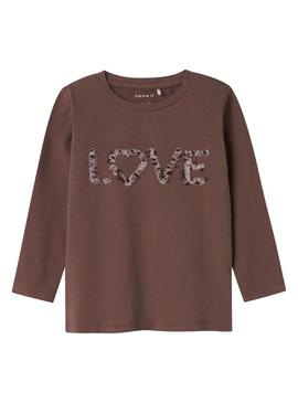 Camisola Name It Nona marrom para menina.