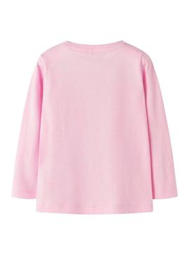 Camiseta Name It Ninna rosa para menina.