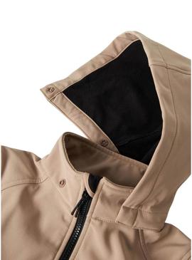 Corta-vento Name It Alfa08 Softshell bege infantil.