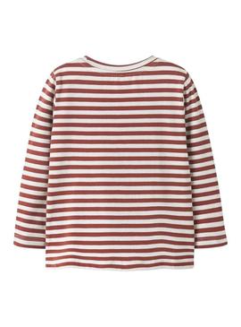 Camisa Name It Nitu listrada bordô para menino