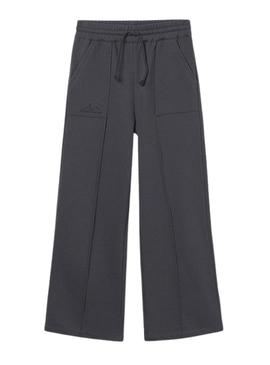 Calça Mayoral de felpa cinza de perna larga para menina