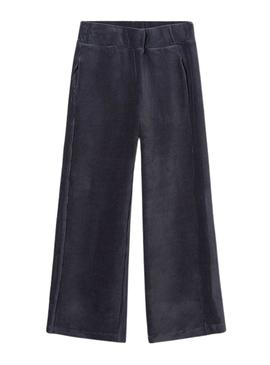 Calças compridas de veludo azul da Mayoral para menina.