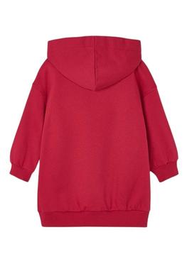 Vestido Mayoral de pelúcia com capuz vermelho para menina.