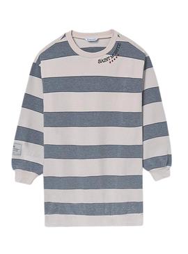 Vestido listrado cinza da Mayoral para menina