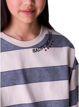 Vestido listrado cinza da Mayoral para menina