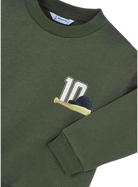 Moletom Mayoral com estampa nas costas verde para menino