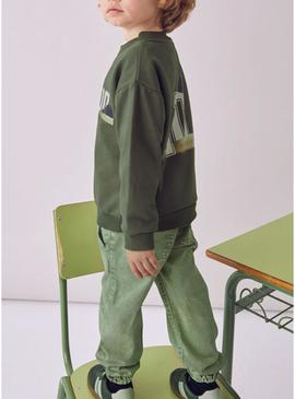 Moletom Mayoral com estampa nas costas verde para menino