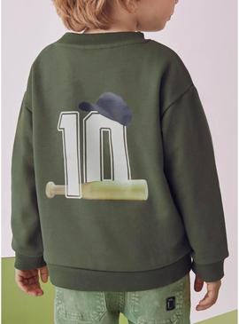 Moletom Mayoral com estampa nas costas verde para menino