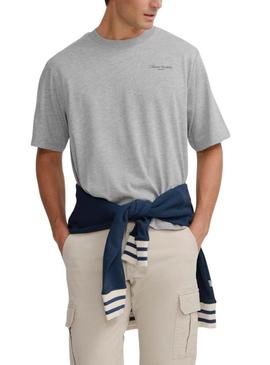 Camisa Silbon Tennis Society cinza para homem.