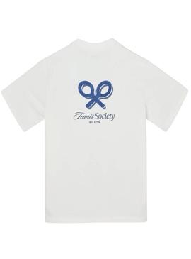 Camisa Silbon Tennis Society branca para homem.