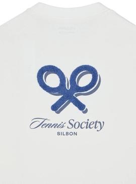 Camisa Silbon Tennis Society branca para homem.