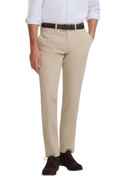 Calça chino Silbon Casual bege para homem.