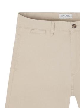 Calça chino Silbon Casual bege para homem.