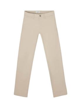 Calça chino Silbon Casual bege para homem.