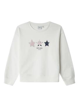 Moletom Pepe Jeans Alaia branco para menina