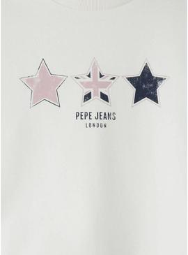 Moletom Pepe Jeans Alaia branco para menina