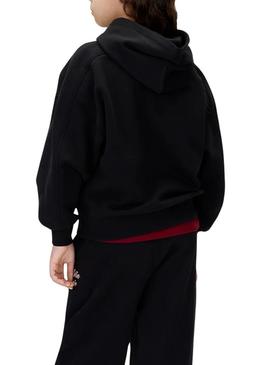 Moletom Calvin Klein Script logo preto para menina.