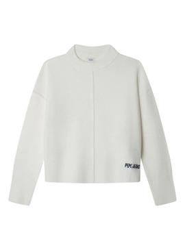 Camisola Pepe Jeans Bibby branca para menina.