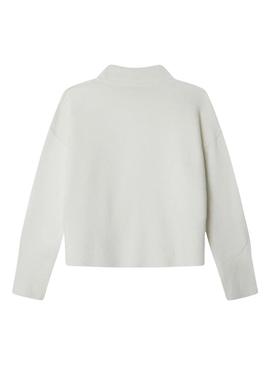 Camisola Pepe Jeans Bibby branca para menina.