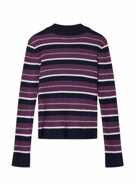 Camisola listrada de malha da Pepe Jeans para menina.