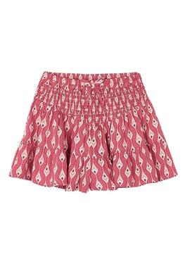 Saia calça estampada vermelha Mayoral para menina.
