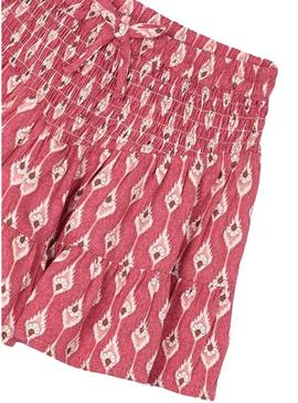 Saia calça estampada vermelha Mayoral para menina.