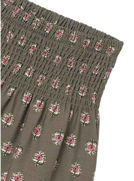 Saia Mayoral verde estampada para menina.