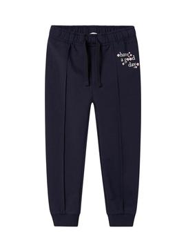Calça de fato de treino Name It Linka azul marinho para menina