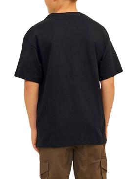 Camiseta Jack and Jones Caleb Varsity preta infantil