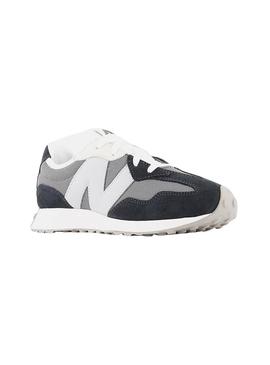 Sapatilhas New Balance 327 cinza e preto para crianças