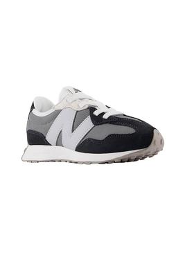 Sapatilhas New Balance Kids 327 cinza e preto