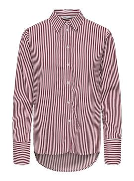 Camisa Only Berit vermelha e branca para mulher