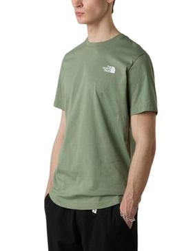Camiseta The North Face Box verde para homem.