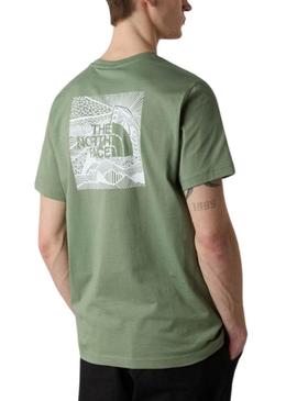 Camiseta The North Face Box verde para homem.