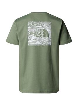 Camiseta The North Face Box verde para homem.