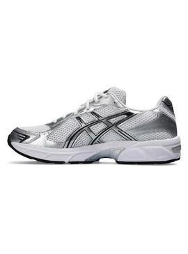 Sapatilhas Asics Gel 1130 branco e prateado para mulher.