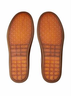 Sapatilhas Calvin Klein Jeans Classic Cupsole bege para homem.