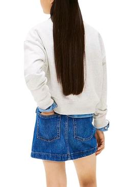 Camisola Tommy Hilfiger Varsity logo cinza menina